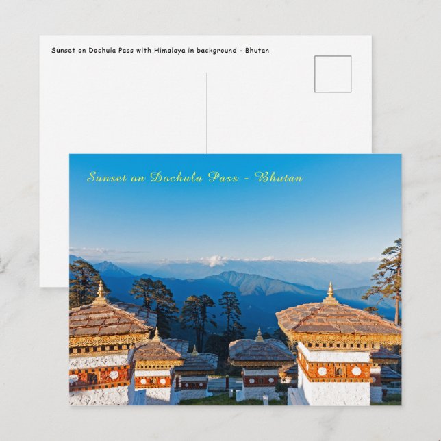 Sunset on Dochula Pass - Bhutan, Himalaya Postcard (Front/Back)