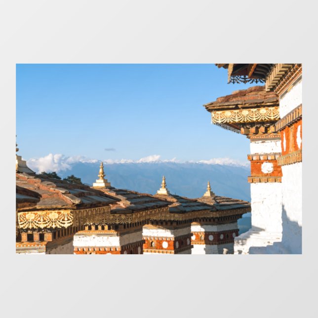 Sunset on Dochula Pass - Bhutan, Himalaya Window Cling (Sheet)