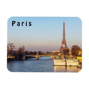 Sunset on Eiffel tower and Pont Rouelle - Paris Magnet