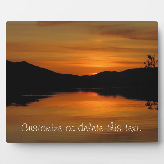 Sunset on Fox Lake; Customizable Plaque (Front)