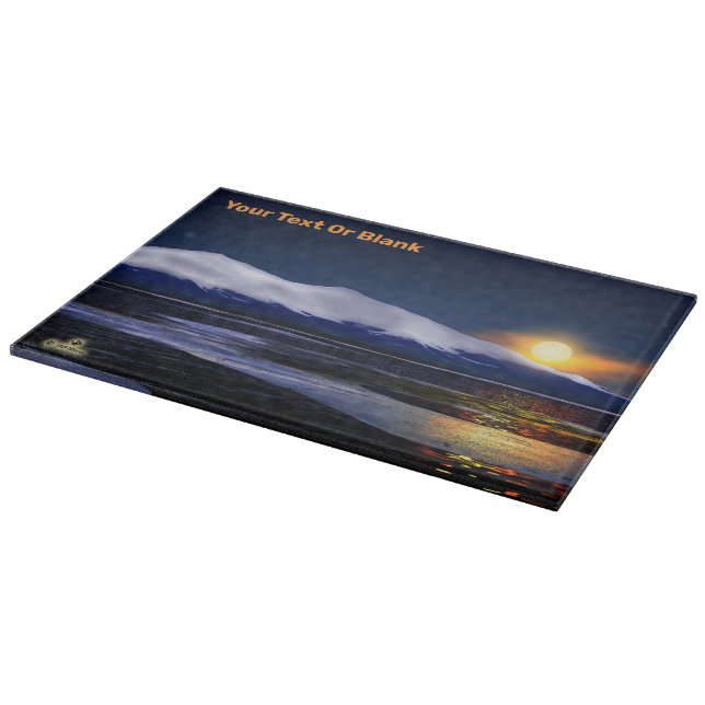 Sunset On Ice Cutting Board (Corner)
