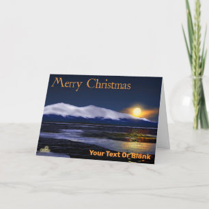 Sunset On Ice - Merry Christmas Holiday Card