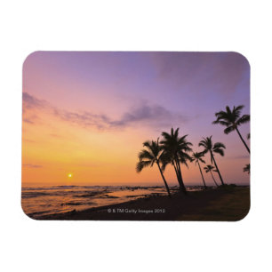 Sunset on Kahaluu Bay in Kona,Hawaii 2 Magnet