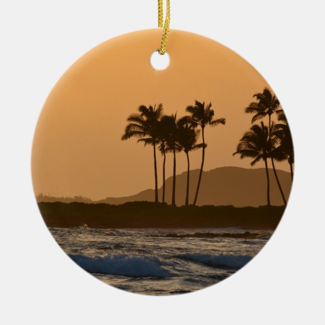 Sunset on Kauai Ceramic Ornament (Front)