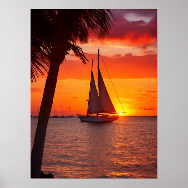 Sunset on Key West Digital Download Available Poster (Front)