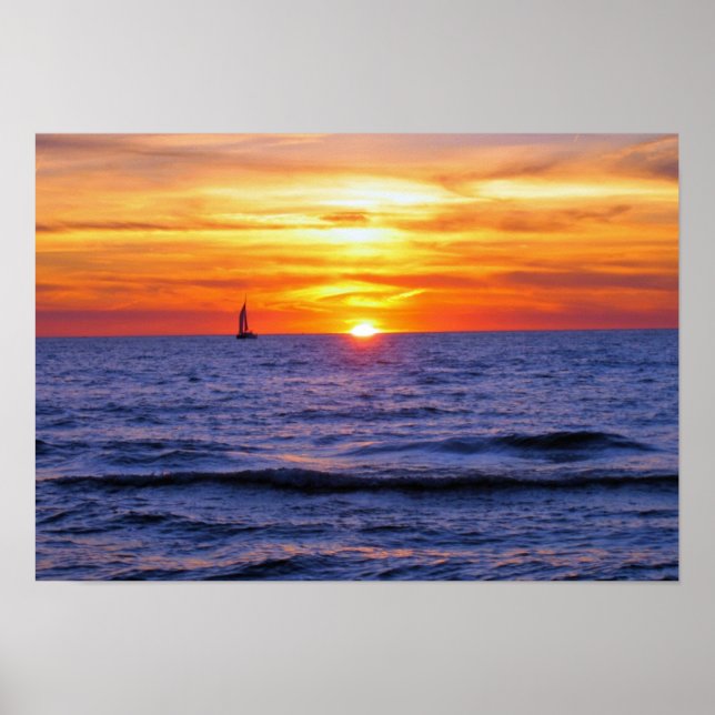 Sunset on Lake Michigan 2 Poster (Front)