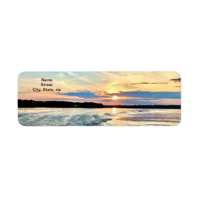 Sunset on Lake Oconee Adresse de retour Label (Devant)