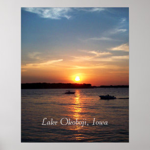 Sunset on Lake Okoboji, Iowa Poster