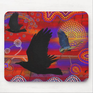 Sunset on Lake Wendouree Australian Aboriginal Art Mouse Pad