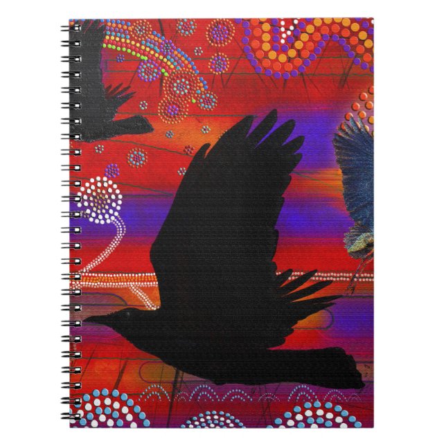 Sunset on Lake Wendouree Australian Aboriginal Art Notebook (Front)