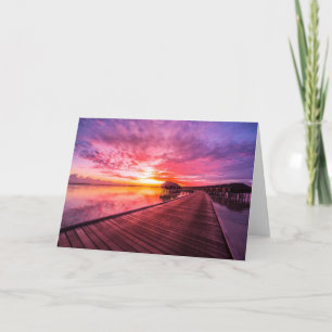 Sunset on Maldives Island   Water Villas Resort Card