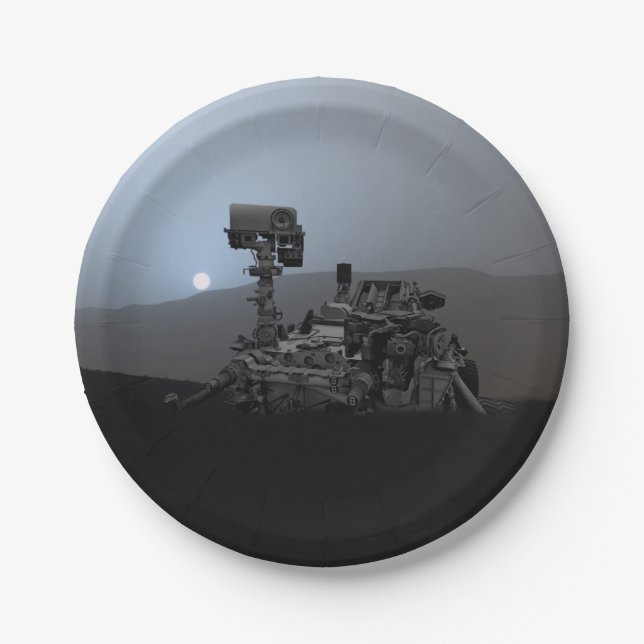 Sunset on Mars Curiosity Rover Paper Plate (Front)