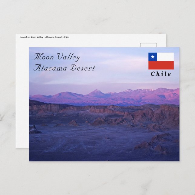 Sunset on Moon Valley - Chile Postcard (Front/Back)