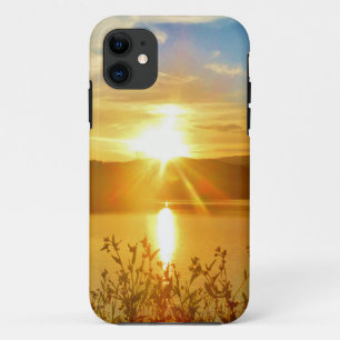 Sunset on mountain Lake Arrowhead iPhone 11 Case