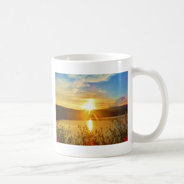 Sunset on mountain Lake Arrowhead Coffee Mug (Right)