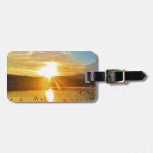 Sunset on mountain Lake Arrowhead Luggage Tag