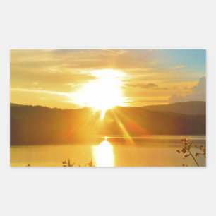 Sunset on mountain Lake Arrowhead Sticker