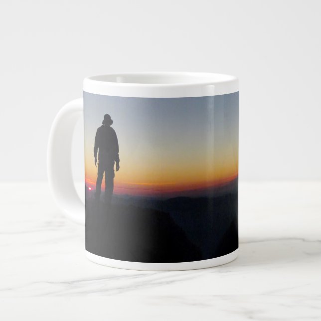 Sunset on Mt Whitney - John Muir Trail Large Coffee Mug (Front Left)
