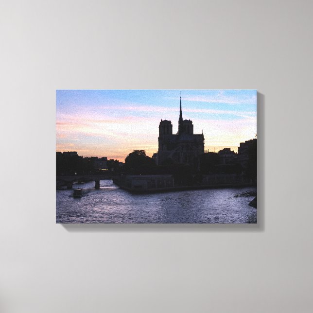 Sunset on Notre Dame de Paris Canvas Print (Front)