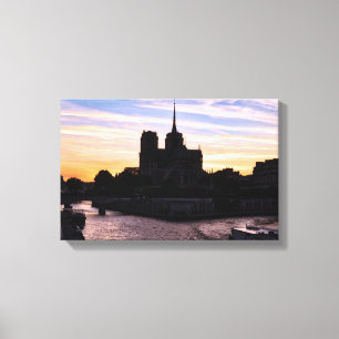 Sunset on Notre Dame de Paris Canvas Print