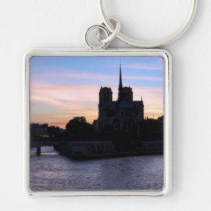 Sunset on Notre Dame de Paris - Paris, France Keychain