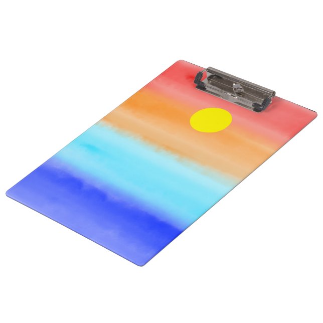 Sunset on ocean watercolor  Abstract art Ombre    Clipboard (Angled)