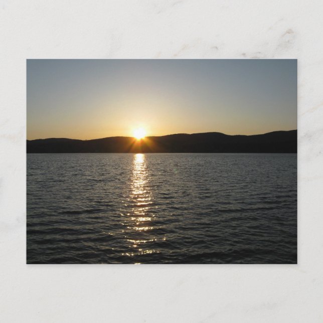 Sunset on Onota Lake: Horizontal Postcard (Front)