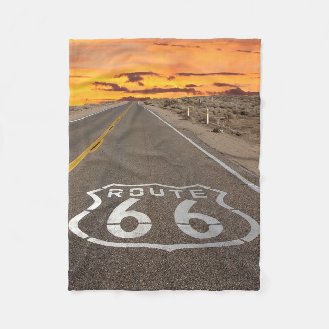 Sunset on Route 66 Fleece Blanket (Front)