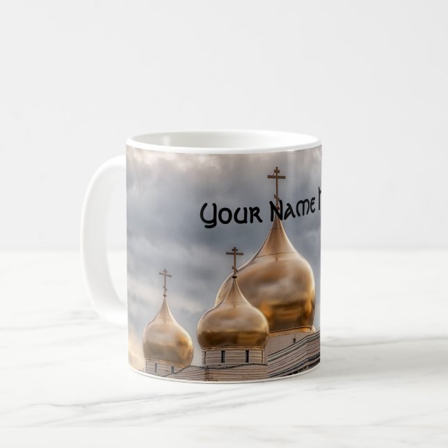 Sunset on Russian Orthodox Cathedral in Paris Coffee Mug (Front Left)