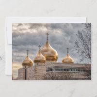Sunset on Russian Orthodox Cathedral in Paris