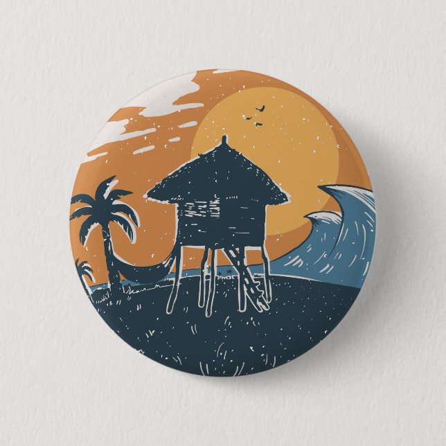 Sunset on the Beach 2 Inch Round Button (Front)