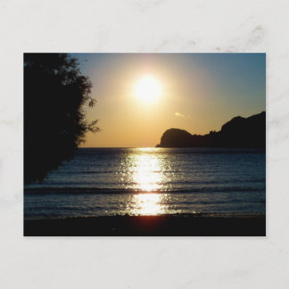 Sunset on the Beach in Syros Postcard