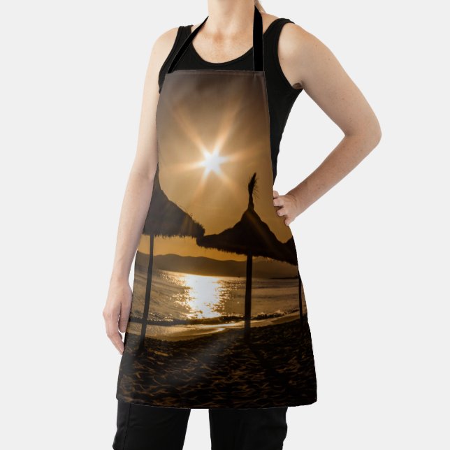 Sunset on the beach, Mallorca, Spain Apron (Insitu)