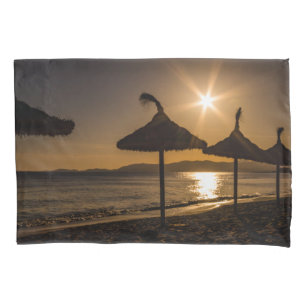 Sunset on the beach, Mallorca, Spain Pillowcase