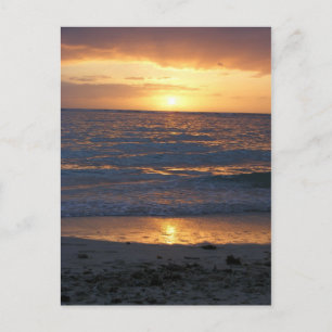 sunset on the beach postcard