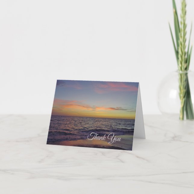 Sunset on the Beach Thank You Card (Front)