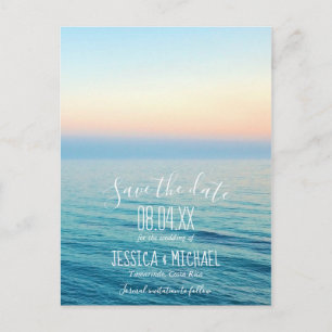 Sunset on the Beach Wedding Save the Dates Announcement Postcard
