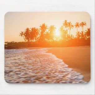 Sunset on the Beach with Coconut Palms Sri Lanka Mouse Pad