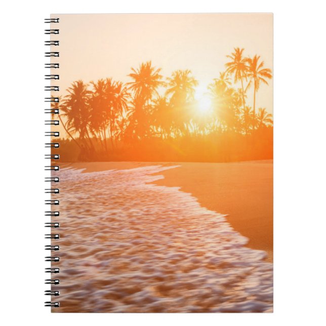 Sunset on the Beach with Coconut Palms | Sri Lanka Notebook (Front)