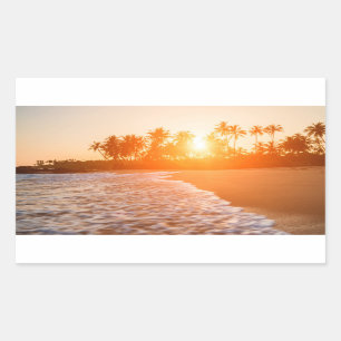 Sunset on the Beach with Coconut Palms   Sri Lanka Sticker