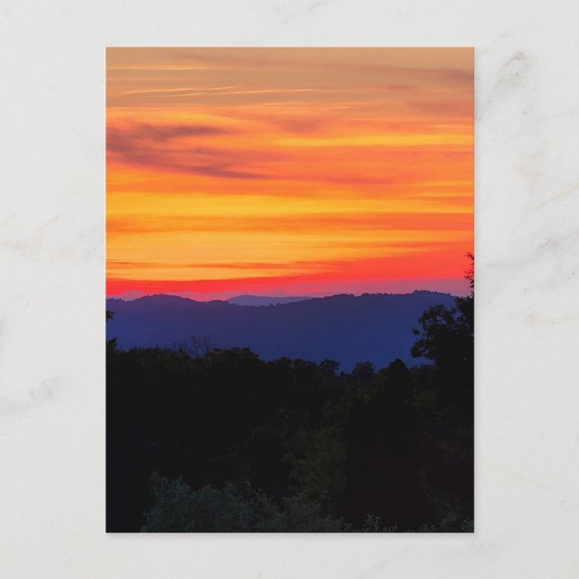 Sunset on the Blue Ridge Parkway Postcard (Front)