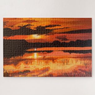 Sunset on the Everglades, by Gary Poling Jigsaw Puzzle