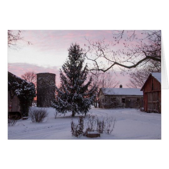 Sunset On The Farm Blank Greeting Card