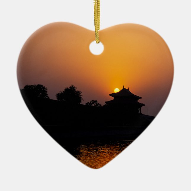 Sunset on the Forbidden city - Beijing, China Ceramic Ornament (Front)