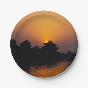 Sunset on the Forbidden city - Beijing, China Paper Plate