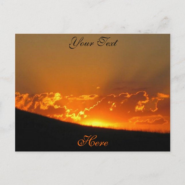 Sunset On The Horizon / Customize w/Your Own Text Postcard (Front)