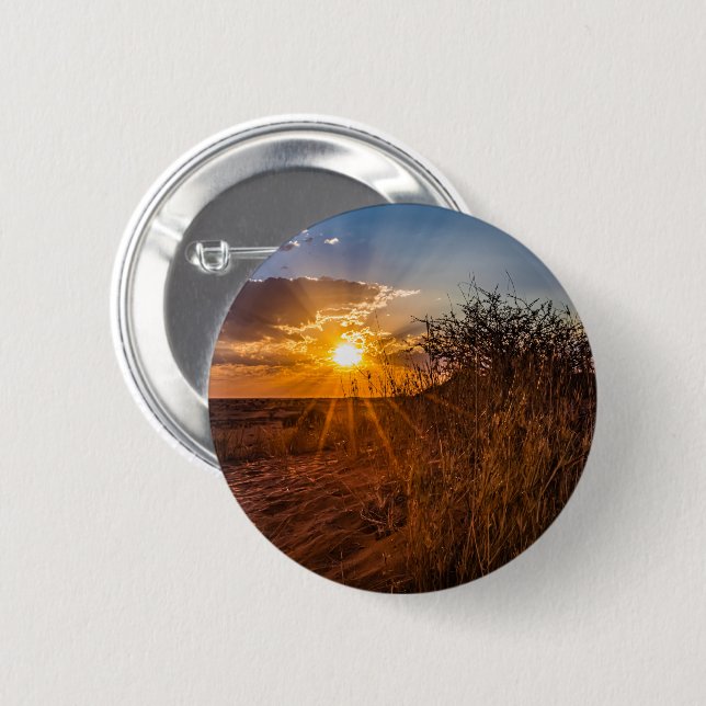 Sunset on the Kalahari desert, Namibia 2 Inch Round Button (Front & Back)