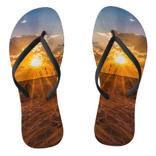 Sunset on the Kalahari desert, Namibia Flip Flops