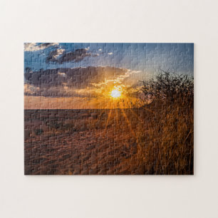 Sunset on the Kalahari desert, Namibia Jigsaw Puzzle