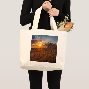 Sunset on the Kalahari desert, Namibia Large Tote Bag